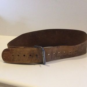 VINTAGE LIFTING BELT BROWN LEATHER STAMPED 34